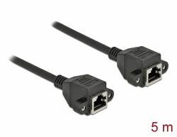 Delock Hálózat bővítő kábel S/FTP RJ45 anya - RJ45 anya Cat. 6A, 5 m hosszú, fekete (87012) - dellaprint
