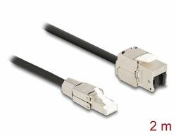 Delock Kábel RJ45 dugasz terepen szerelhető Keystone Modul RJ45 aljzathoz Cat. 6A 2 m (87209)