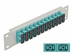 Delock 10 üvegszálas patch panel 12 portos SC Duplex vízkék 1U szürke (66794)