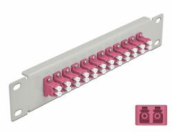 Delock 10 üvegszálas patch panel 12 portos LC Duplex ibolya 1U szürke (66790)