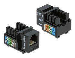 Delock Keystone modul, RJ12-aljzat > LSA Cat. 3 UTP, fekete (86468) - dellaprint
