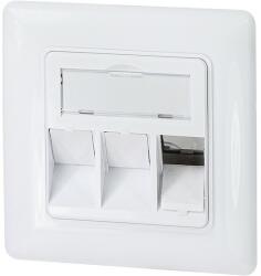 LogiLink Keystone Face Plate for 3 modules, German type, pure white (NK4055)