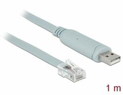 Delock Adapter USB 2.0 A-típusú apa > 1 x soros RS-232 RJ45 apa 1, 0 m szürke (63911)