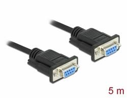 Delock Soros RS-232 D-Sub 9 kábel anya - anya null modem vékony csatlakozó kerettel - CTS / RTS auto (87784)