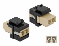 Delock Keystone modul LC Duplex aljzat - LC Duplex aljzat bézs / fekete (86719) - dellaprint