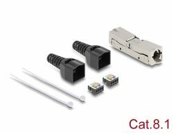Delock RJ45 csatoló LSA-LSA húzásmentesítővel, Cat. 8.1 szerszámmentes (87096) - dellaprint