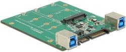 Delock SATA-átalakító / USB 3.1 B-típusú csatlakozóhüvely > M. 2 / mSATA nyílás (62732)