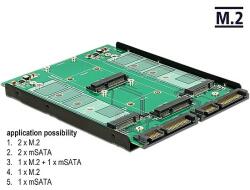 Delock 3.5 Átalakító 2db SATA 22 pin > Dualport 2 x M. 2 / 2 x mSATA (62946) - dellaprint