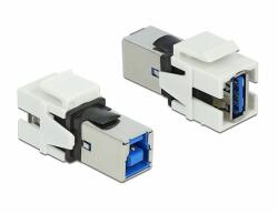 Delock Keystone modul, USB 3.0 A-csatlakozóhüvely > USB 3.0 B-csatlakozóhüvely, fehér (86394) - dellaprint