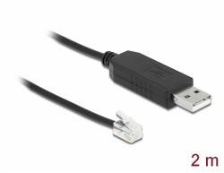 Delock Adapter cable USB Type-A to Serial RS-232 RJ10 with ESD protection Meade Autostar 2 m (66738)