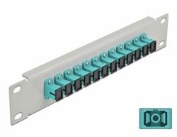 Delock 10 üvegszálas patch panel 12 portos SC Simplex vízkék 1U szürke (66784)
