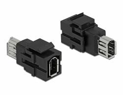 Delock Keystone modul, FireWire-csatlakozóhüvely > FireWire-csatlakozóhüvely, fekete (86852) - dellaprint