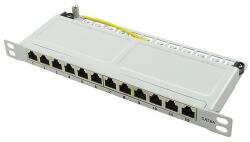 LogiLink Cat. 6A Patch Panel 12-Port 10" , STP, half unit height, grey (NP0065)