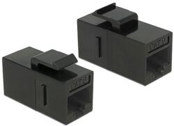 Delock Keystone modul, RJ45-aljzat > RJ45-aljzat, Cat. 6 UTP, fekete (86381) - dellaprint