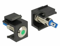 Delock Keystone 6 V-os, lapos, LED zöld, fekete (86463) - dellaprint
