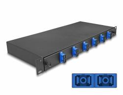 Delock 19 optikai szálösszefűző doboz 6 db. SC Duplex OS2 1U teljes elrendezés kész az összefűzésre (67000)