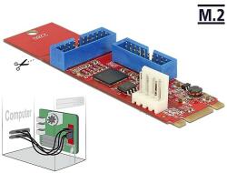 Delock Átalakító, M. 2 aljzat B+M nyílással, csatlakozódugó > 2 x USB 3.0-s csatlakozósor (62843) - dellaprint