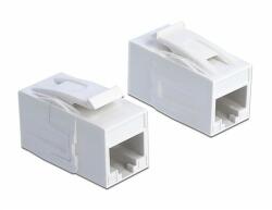 Delock Keystone modul, RJ45-aljzat > RJ45-aljzat, Cat. 6A UTP, fehér (86299)