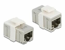 Delock fémszínű adapter RJ45 anya - RJ45 anya Cat. 6A (86012) - dellaprint