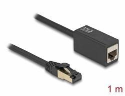 Delock hálózati hosszabbítókábel RJ45 csatlakozó az RJ45 jackhez Cat. 8.1 S/FTP 1 m fekete (87105) - dellaprint