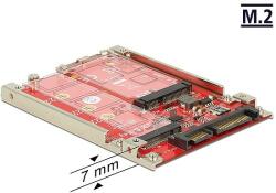 Delock 2.5 -os SATA-átalakító, 22 tus > M. 2 / mSATA kerettel, 7 mm (62859)