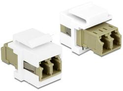 Delock Keystone modul, LC Duplex-csatlakozóhüvely > LC Duplex-csatlakozóhüvely, több üzemmód (86347) - dellaprint