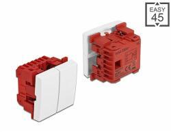 Delock Easy 45 kettes kapcsoló egypólusú egyirányú 45 x 45 mm, fehér (81363)