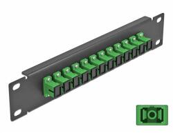 Delock 10 üvegszálas patch panel 12 portos SC Simplex zöld 1U fekete (66761)