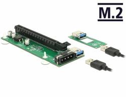 Delock Bovítokártya M. 2 kulcs B+M > PCI Express x16 30 cm USB kábellel (41428) - dellaprint