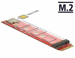 Delock Adapter, M. 2 kulcs B dugó > M. 2 kex B nyílású portkímélő + Nano SIM rés (65921)