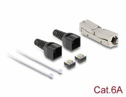 Delock RJ45 csatoló LSA-LSA húzásmentesítővel, Cat. 6A szerszám nélkül (87064) - dellaprint