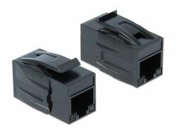 Delock Keystone modul, RJ45-aljzat > RJ45-aljzat, Cat. 6A UTP, fekete (86298)