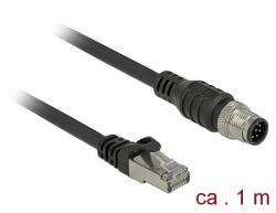 Delock RJ45 csatlakozót és M12 csatlakozót összekötő kábel 8 tűs A kódolt Cat. 5e SFTP 1 m hosszú (84922) - dellaprint