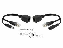 Delock Passzív PoE adapter készlet RJ45 DC 5, 5 x 2, 5 mm (66024)
