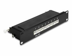Delock 10 patch panel 8 porttal Cat. 6A 1U fekete (66872)