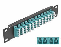 Delock 10 üvegszálas patch panel 12 portos LC Quad vízkék 1U fekete (66779)