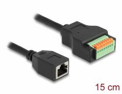 Delock RJ45 kábel Cat. 5e anya - terminal block adapter lenyomó gombbal 15 cm (66065)