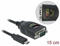 Delock Átalakító USB Type-C 1 x Soros RS-232 DB9 15 kV ESD védelemmel (64038)