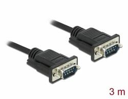 Delock Sub-D9-es, RS-232 soros kábel, apa-apa, 3 m (86575)