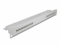 Delock 19 patch panel 16 porttal Cat. 6A 1U szürke (66877)