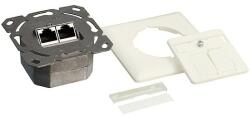 LogiLink Outlet Cat. 6A Wall Outlet UP 2xRJ45 STP, horizontal type, pure white (NP0021)