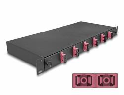 Delock 19 optikai szálösszefűző doboz 6 db. SC Duplex OM4 1U teljes elrendezés kész az összefűzésre (67002)