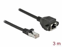 Delock Hálózat bővítő kábel S/FTP RJ45 apa - RJ45 anya Cat. 6A, 3 m hosszú, fekete (87003) - dellaprint