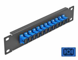 Delock 10 üvegszálas patch panel 12 portos SC Simplex kék 1U fekete (66760)