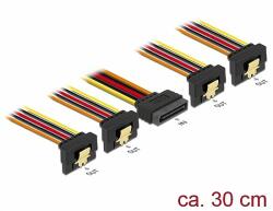 Delock 15 pin-es SATA kábel bemeneti zár funkcióval > 15 pin-es SATA tápcsatlakozó kimeneti 4 x lefe (60167)