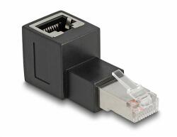 Delock RJ45 apa - RJ45 anya adapter Cat. 6A 90 fokos szögben felfelé hajlítva (87861)