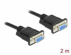 Delock Soros RS-232 D-Sub 9 kábel anya - anya null modem vékony csatlakozó kerettel - CTS / RTS auto (87785)
