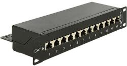 Delock 10 Patch Panel 12 portos Cat. 6 fekete (43297)