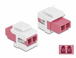 Delock Keystone modul LC Duplex aljzat - LC Duplex aljzat ibolya / fehér (86818) - dellaprint