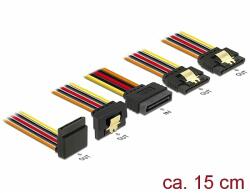 Delock 15 pin-es SATA kábel bemeneti zár funkcióval > 15 pin-es SATA tápcsatlakozó kimeneti 2 x egye (60147) - dellaprint